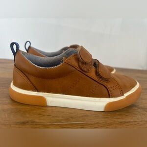 Cat And Jack Boys 10 Brown Hook and Loop Closure Faux Leather Loafers